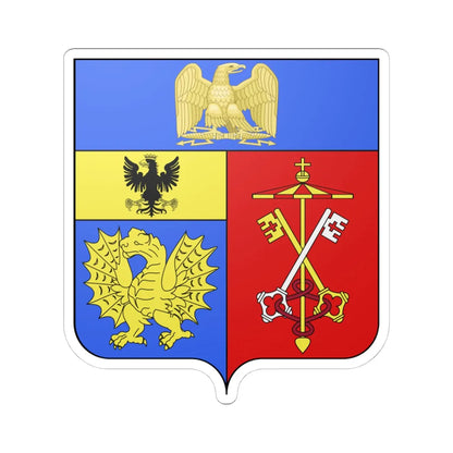 Blason Camille Borghèse2 sans orn (Italy) (Coat of Arms) STICKER Vinyl Kiss-Cut Decal 4 Inch White - The Sticker Space