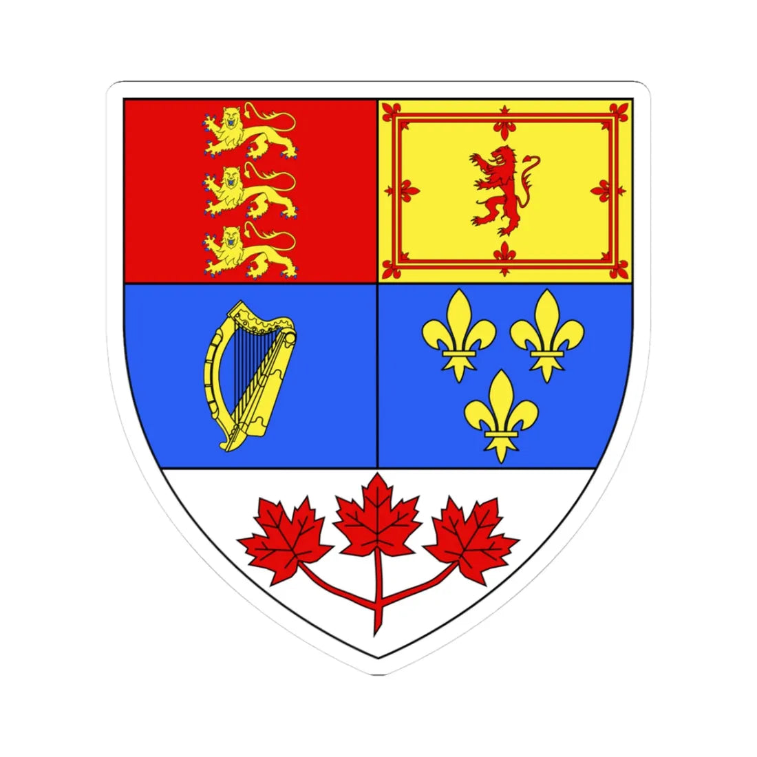Blason Canada (Canada) (Coat of Arms) STICKER Vinyl Kiss-Cut Decal 3 Inch White - The Sticker Space