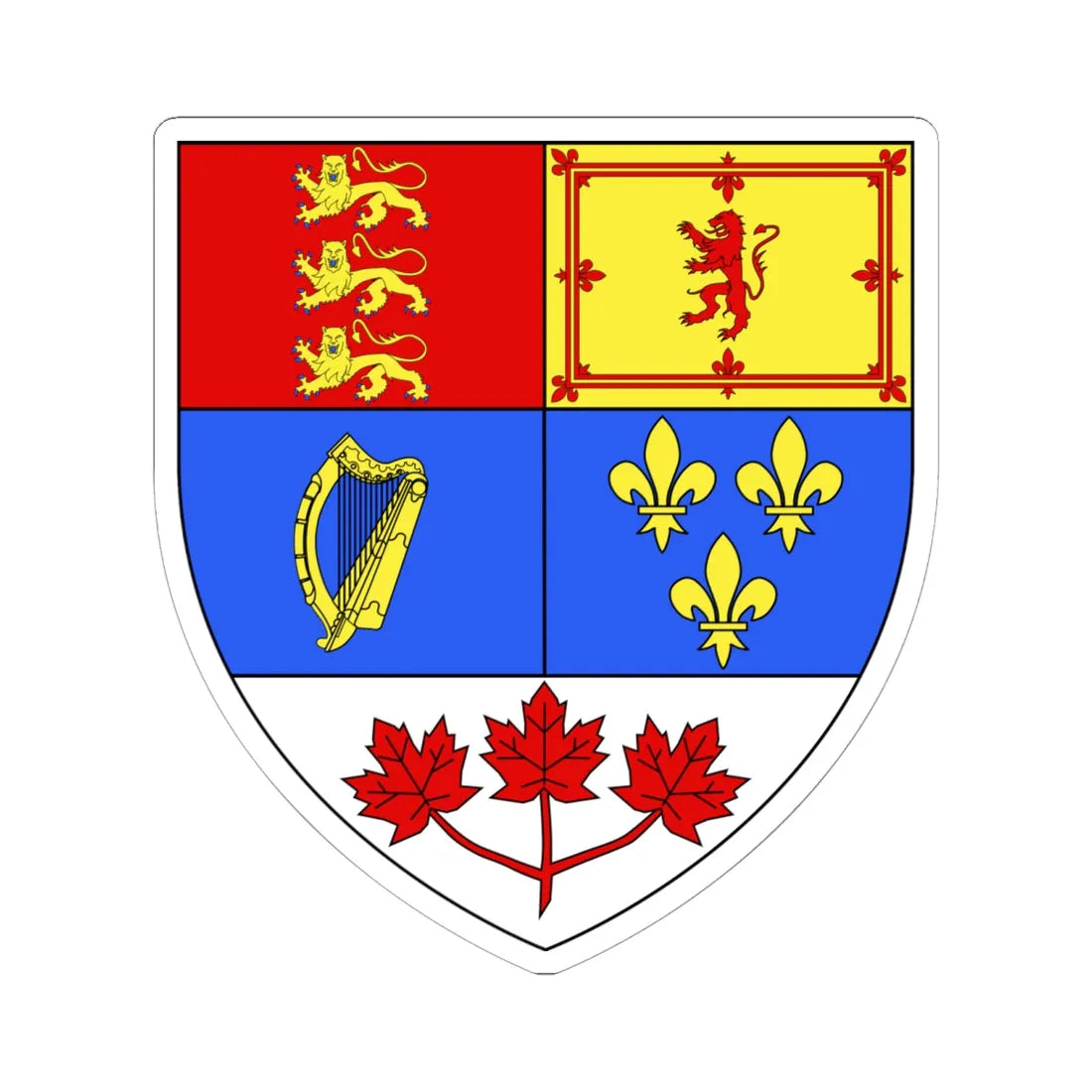 Blason Canada (Canada) (Coat of Arms) STICKER Vinyl Kiss-Cut Decal 6 Inch White - The Sticker Space