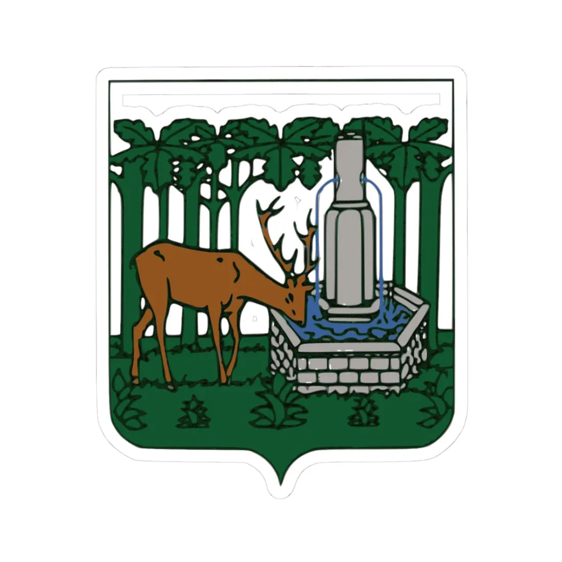 Blason Cerfontaine (Belgium) (Coat of Arms) STICKER Vinyl Kiss-Cut Decal 3 Inch White - The Sticker Space