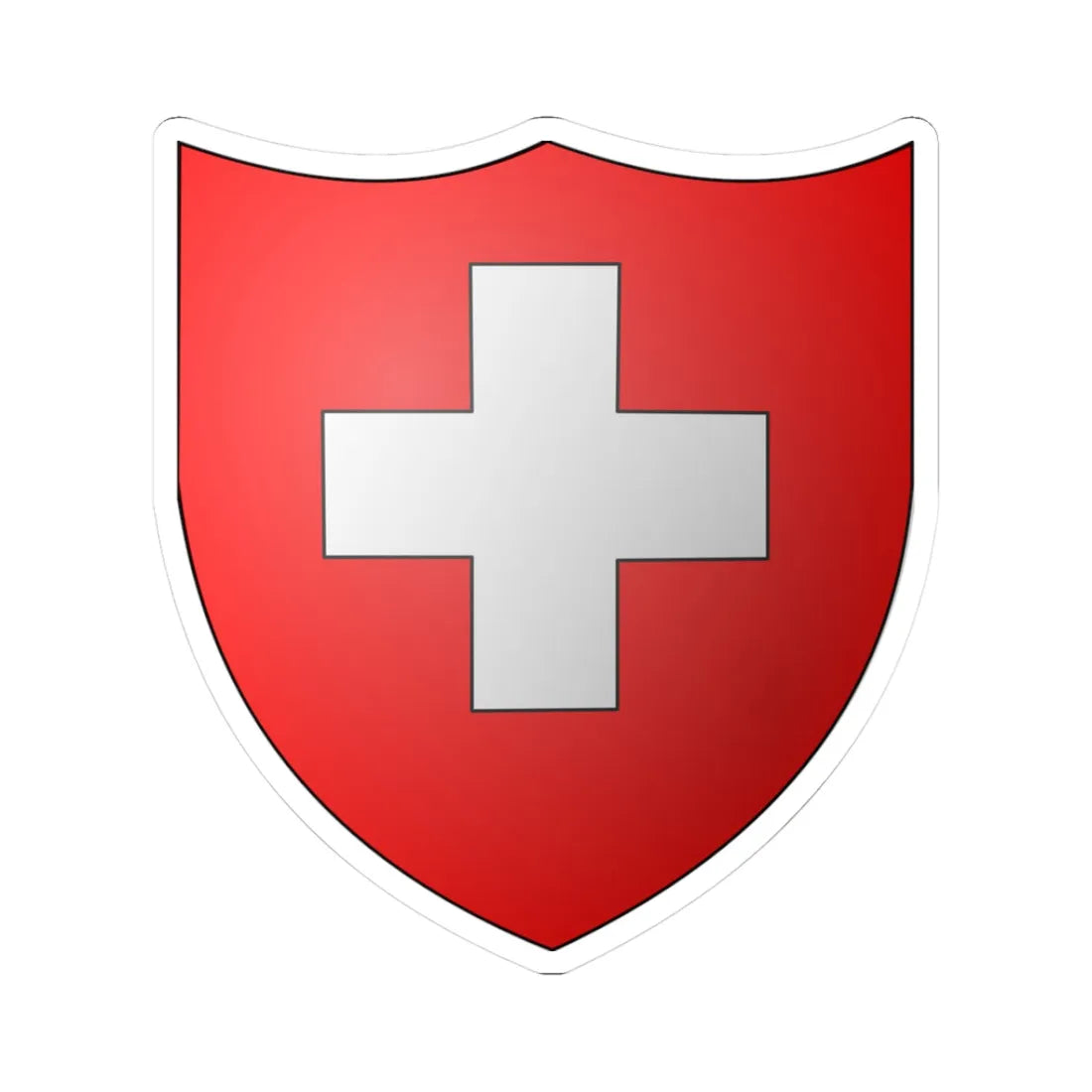 Blason-CH-3D-SUISSE-001 (Switzerland) (Coat of Arms) STICKER Vinyl Kiss-Cut Decal 3 Inch White - The Sticker Space
