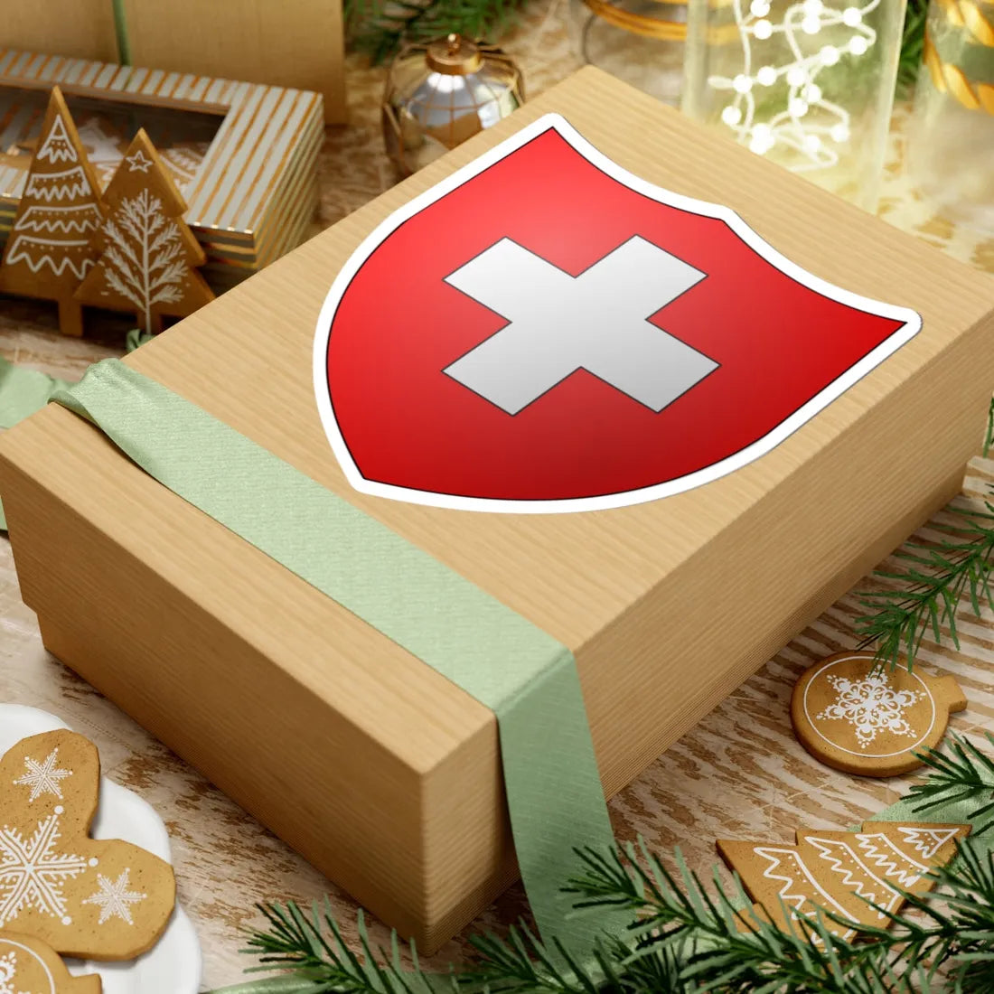 Blason-CH-3D-SUISSE-001 (Switzerland) (Coat of Arms) STICKER Vinyl Kiss-Cut Decal - The Sticker Space