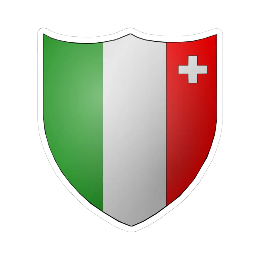 Blason-CH-Canton-Neuchâtel (Switzerland) (Coat of Arms) STICKER Vinyl Kiss-Cut Decal 4 Inch White - The Sticker Space