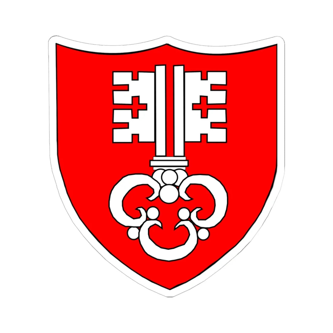 Blason-CH-Canton-Nidwald (Switzerland) (Coat of Arms) STICKER Vinyl Kiss-Cut Decal 6 Inch White - The Sticker Space