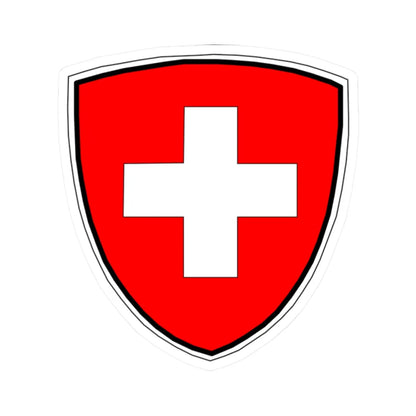 Blason-CH-Suisse-Bordure (Switzerland) (Coat of Arms) STICKER Vinyl Kiss-Cut Decal 2 Inch White - The Sticker Space