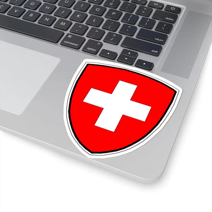 Blason-CH-Suisse-Bordure (Switzerland) (Coat of Arms) STICKER Vinyl Kiss-Cut Decal - The Sticker Space