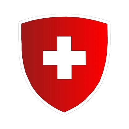 Blason-CH-Suisse--Halo (Switzerland) (Coat of Arms) STICKER Vinyl Kiss-Cut Decal 4 Inch White - The Sticker Space