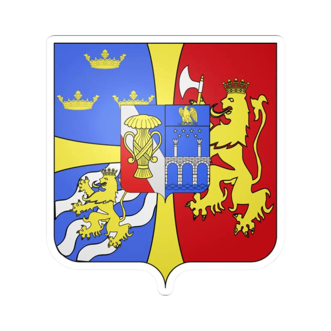 Blason Charles XV de Suède (Sweden) (Coat of Arms) STICKER Vinyl Kiss-Cut Decal 2 Inch White - The Sticker Space