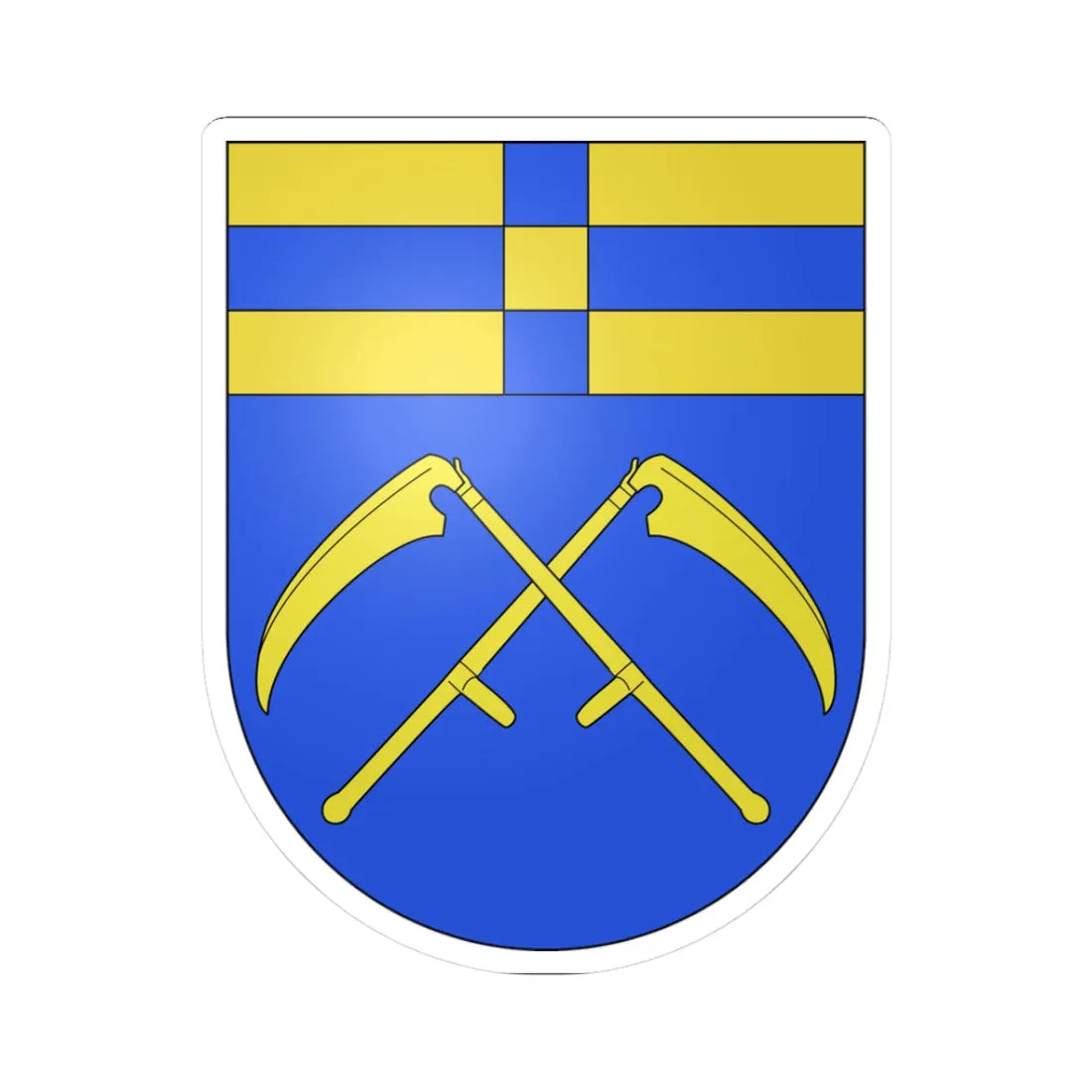 Blason commune CH Boulens Vaud (Switzerland) (Coat of Arms) STICKER Vinyl Kiss-Cut Decal 3 Inch White - The Sticker Space