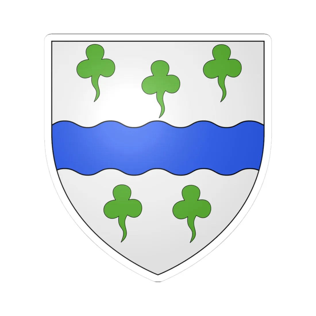 Blason commune dAttert Belgique (Belgium) (Coat of Arms) STICKER Vinyl Kiss-Cut Decal 3 Inch White - The Sticker Space