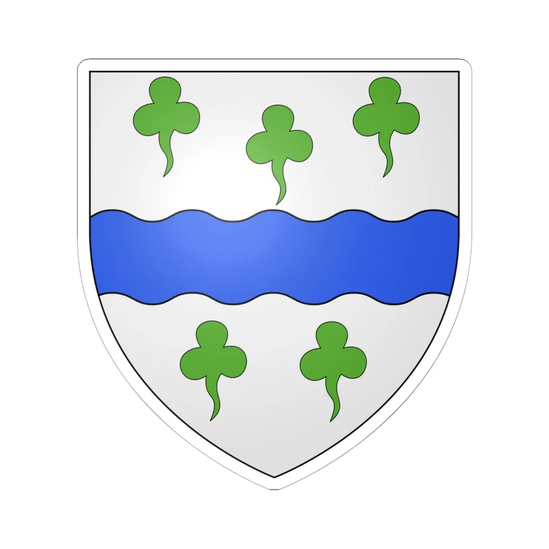 Blason commune dAttert Belgique (Belgium) (Coat of Arms) STICKER Vinyl Kiss-Cut Decal 6 Inch White - The Sticker Space
