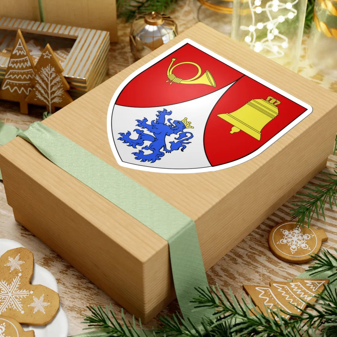 Blason commune de Tellin Belgique (Belgium) (Coat of Arms) STICKER Vinyl Kiss-Cut Decal - The Sticker Space