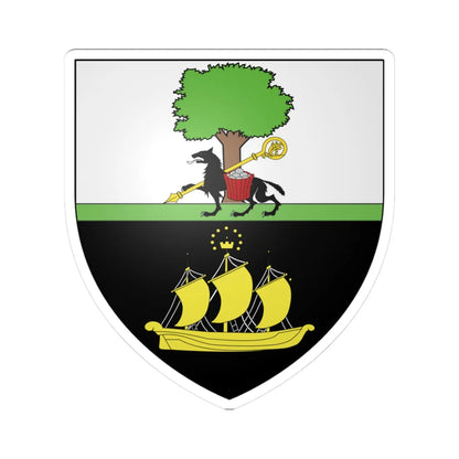 Blason commune de Wellin Belgique (Belgium) (Coat of Arms) STICKER Vinyl Kiss-Cut Decal 3 Inch White - The Sticker Space