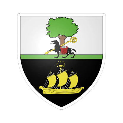 Blason commune de Wellin Belgique (Belgium) (Coat of Arms) STICKER Vinyl Kiss-Cut Decal 4 Inch White - The Sticker Space