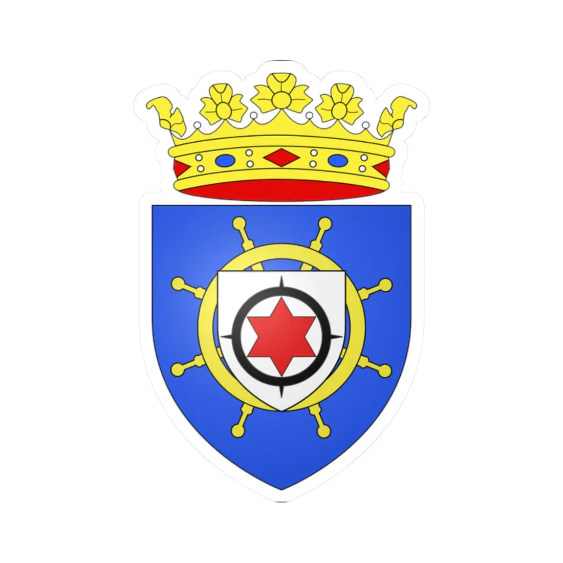 Blason de Bonaire Antilles néerlandaises (Netherlands) (Coat of Arms) STICKER Vinyl Kiss-Cut Decal 2 Inch White - The Sticker Space