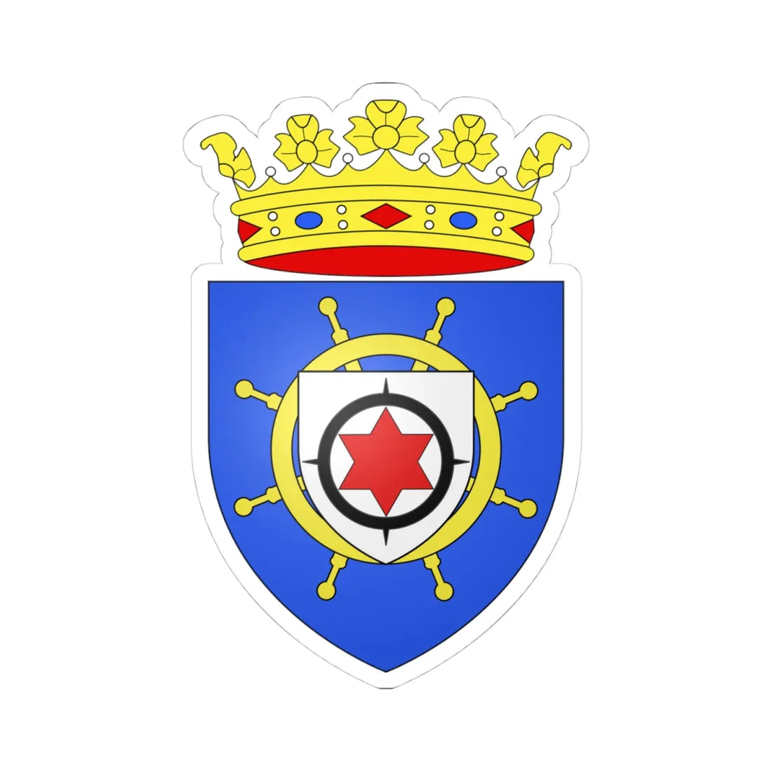 Blason de Bonaire Antilles néerlandaises (Netherlands) (Coat of Arms) STICKER Vinyl Kiss-Cut Decal 4 Inch White - The Sticker Space