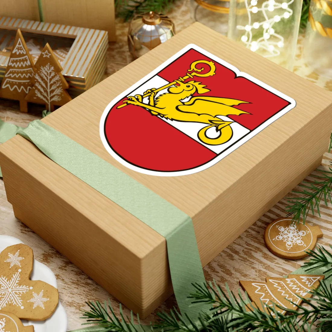 Blason de district de Porrentruy (Switzerland) (Coat of Arms) STICKER Vinyl Kiss-Cut Decal - The Sticker Space