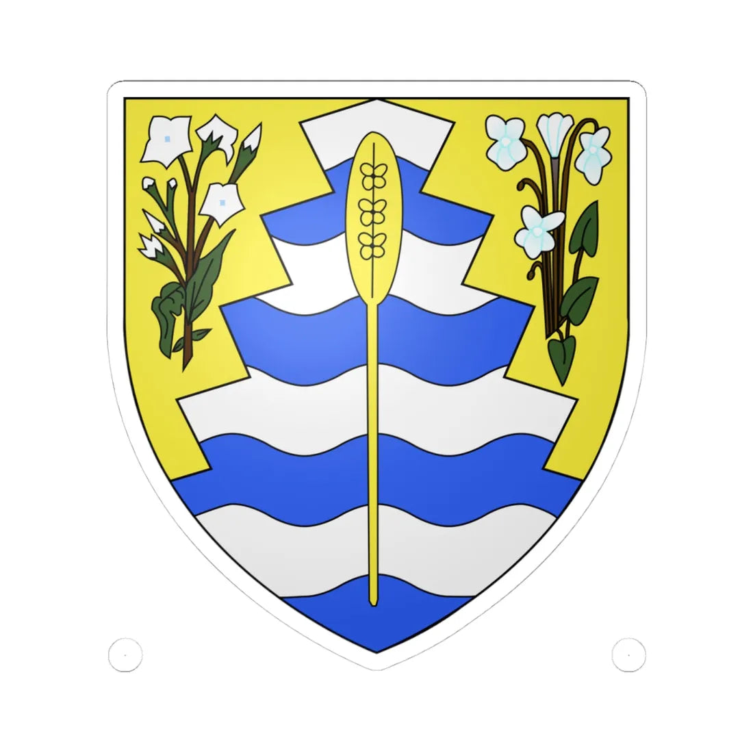 Blason de Grand-Sault Nouveau-Brunswick Canada (Canada) (Coat of Arms) STICKER Vinyl Kiss-Cut Decal 4 Inch White - The Sticker Space