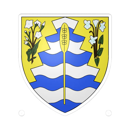 Blason de Grand-Sault Nouveau-Brunswick Canada (Canada) (Coat of Arms) STICKER Vinyl Kiss-Cut Decal 4 Inch White - The Sticker Space