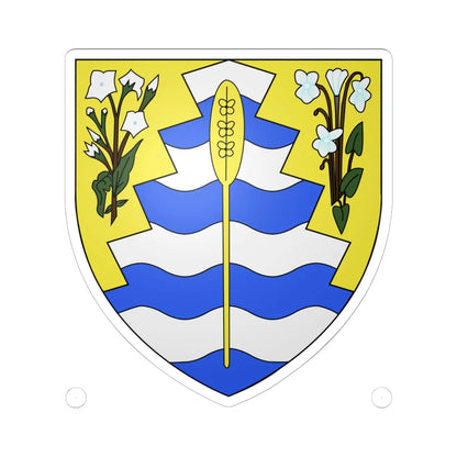 Blason de Grand-Sault Nouveau-Brunswick Canada (Canada) (Coat of Arms) STICKER Vinyl Kiss-Cut Decal 6 Inch White - The Sticker Space