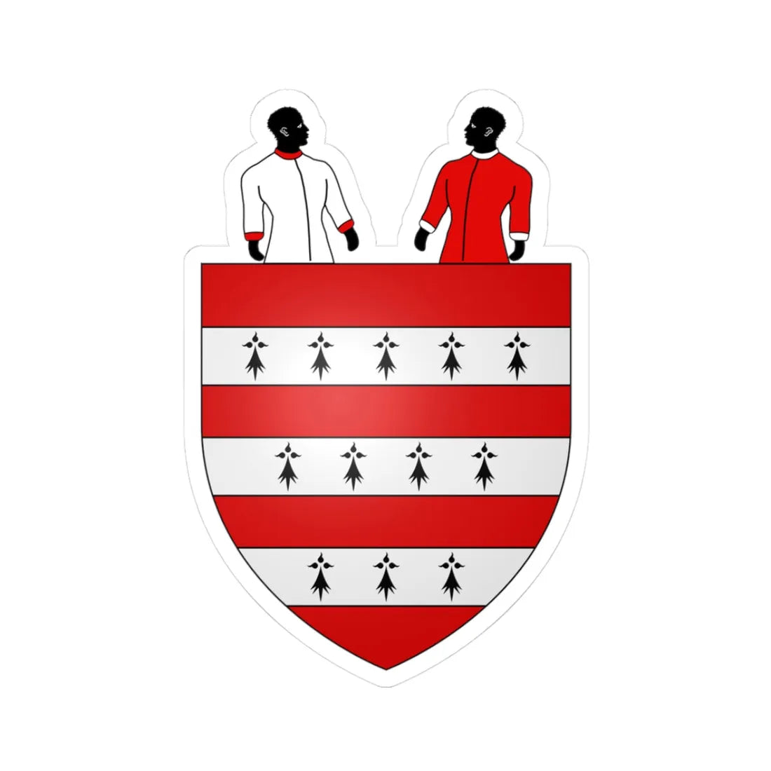 Blason de Joseph Zaman  cimier (Belgium) (Coat of Arms) STICKER Vinyl Kiss-Cut Decal 3 Inch White - The Sticker Space