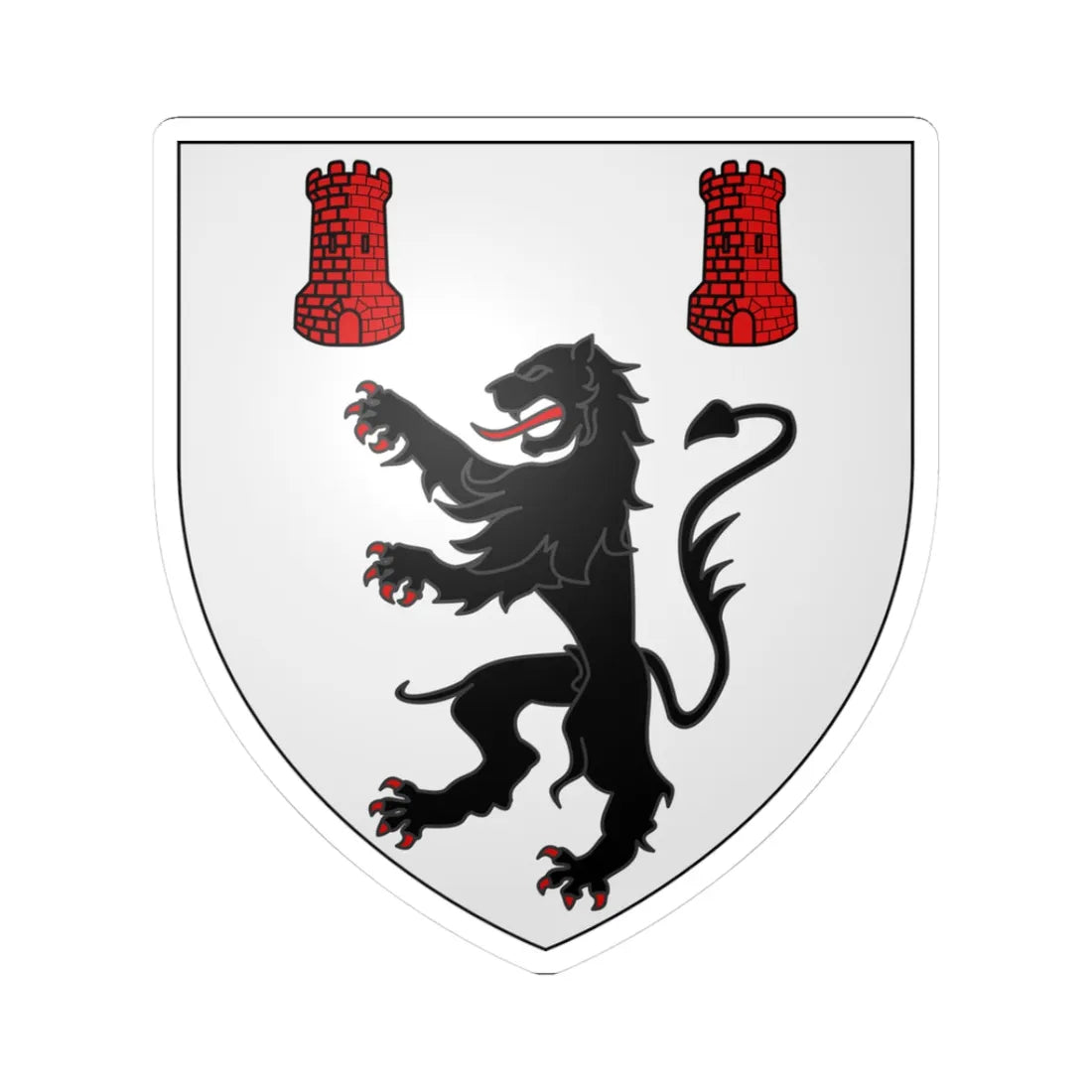 Blason de la commune de Jodoine Begique (Belgium) (Coat of Arms) STICKER Vinyl Kiss-Cut Decal 3 Inch White - The Sticker Space