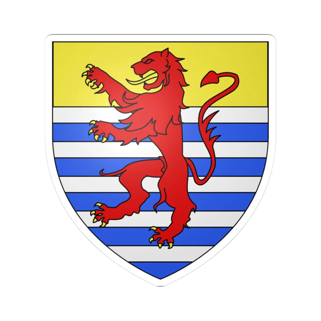 Blason de Luxembourg-Ligny (Belgium) (Coat of Arms) STICKER Vinyl Kiss-Cut Decal 3 Inch White - The Sticker Space