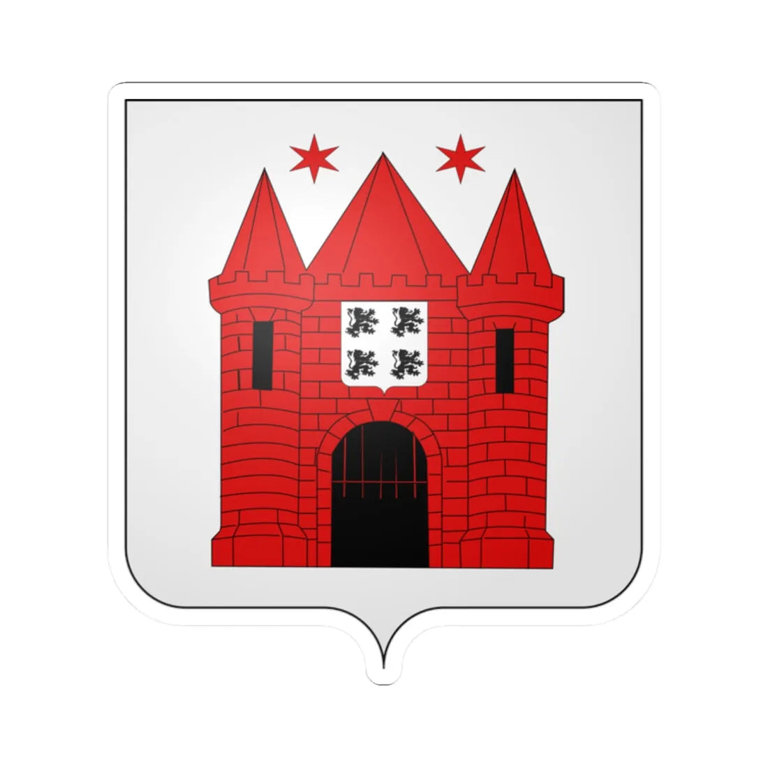 Blason de Marche-en-Famenne (Belgium) (Coat of Arms) STICKER Vinyl Kiss-Cut Decal 2 Inch White - The Sticker Space
