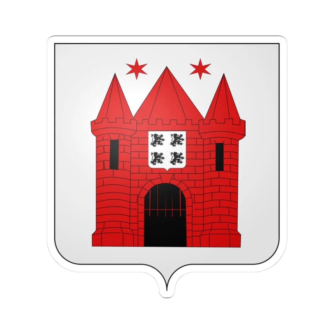 Blason de Marche-en-Famenne (Belgium) (Coat of Arms) STICKER Vinyl Kiss-Cut Decal 3 Inch White - The Sticker Space