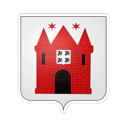 Blason de Marche-en-Famenne (Belgium) (Coat of Arms) STICKER Vinyl Kiss-Cut Decal 6 Inch White - The Sticker Space