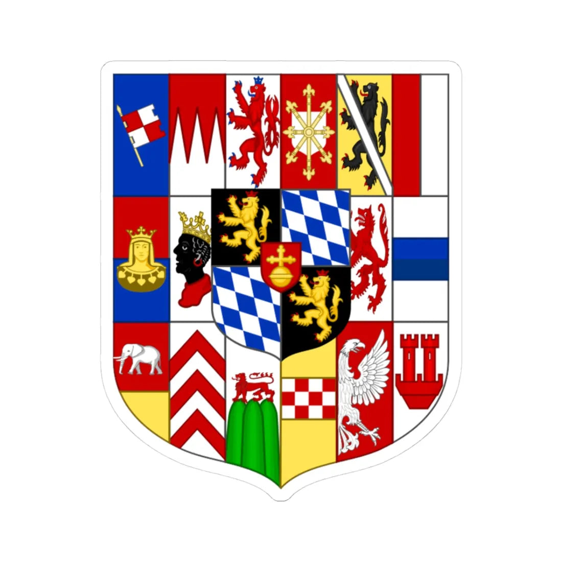 Blason de Maximilien Joseph de Bavière de 1804 à 1806 (Germany) (Coat of Arms) STICKER Vinyl Kiss-Cut Decal 3 Inch White - The Sticker Space