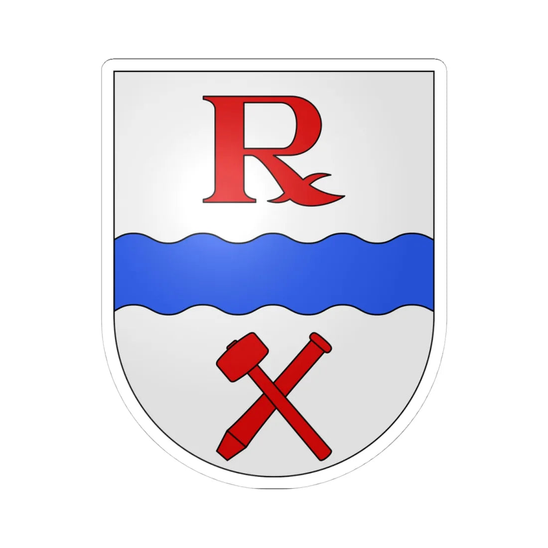 Blason de Riviera Tessin (Switzerland) (Coat of Arms) STICKER Vinyl Kiss-Cut Decal 4 Inch White - The Sticker Space