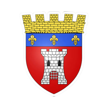 Blason de Tournai couronne murale version alternative (Belgium) (Coat of Arms) STICKER Vinyl Kiss-Cut Decal 2 Inch White - The Sticker Space