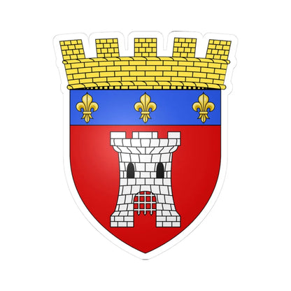 Blason de Tournai couronne murale version alternative (Belgium) (Coat of Arms) STICKER Vinyl Kiss-Cut Decal 3 Inch White - The Sticker Space