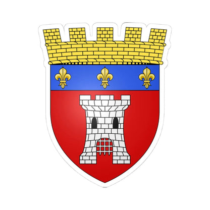 Blason de Tournai couronne murale version alternative (Belgium) (Coat of Arms) STICKER Vinyl Kiss-Cut Decal 4 Inch White - The Sticker Space