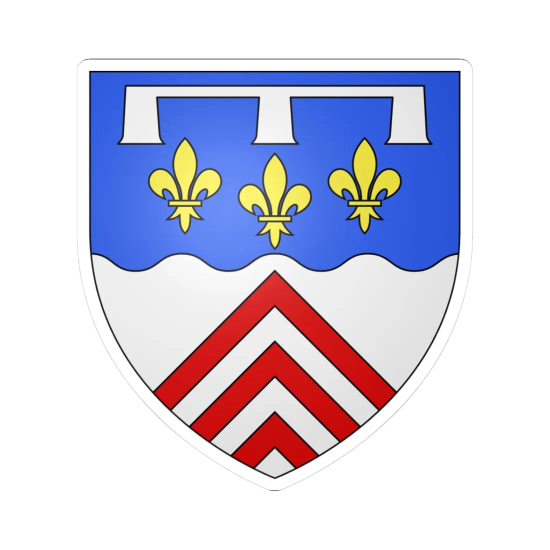 Blason département fr Eure-et-Loir (France) (Coat of Arms) STICKER Vinyl Kiss-Cut Decal 3 Inch White - The Sticker Space