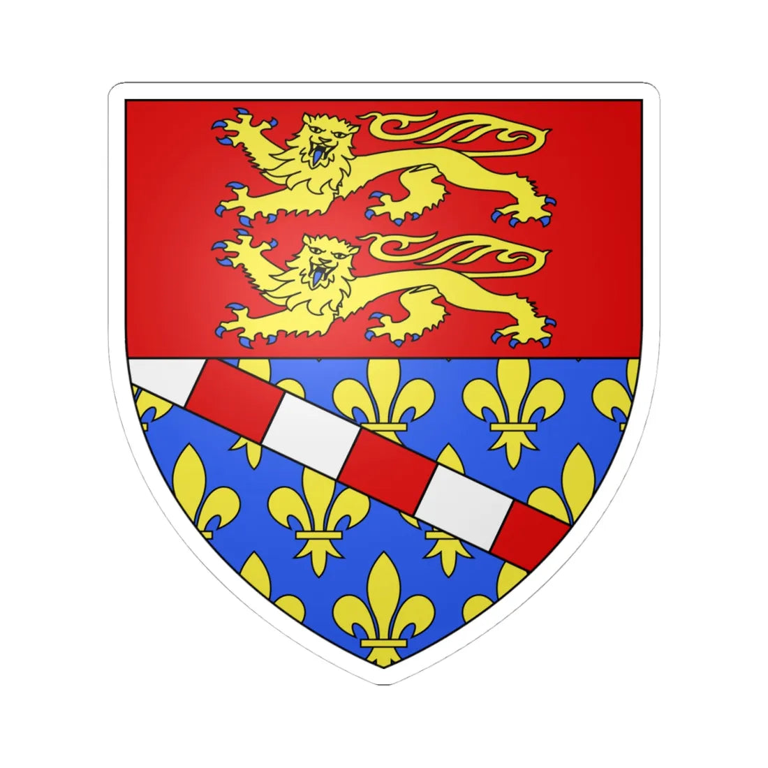 Blason département fr Eure (France) (Coat of Arms) STICKER Vinyl Kiss-Cut Decal 4 Inch White - The Sticker Space