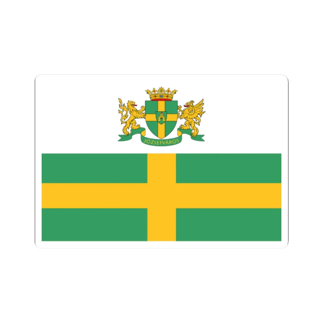 Blason-drapeau jozsefvaros (Hungary) STICKER Vinyl Kiss-Cut Decal 2 Inch White - The Sticker Space