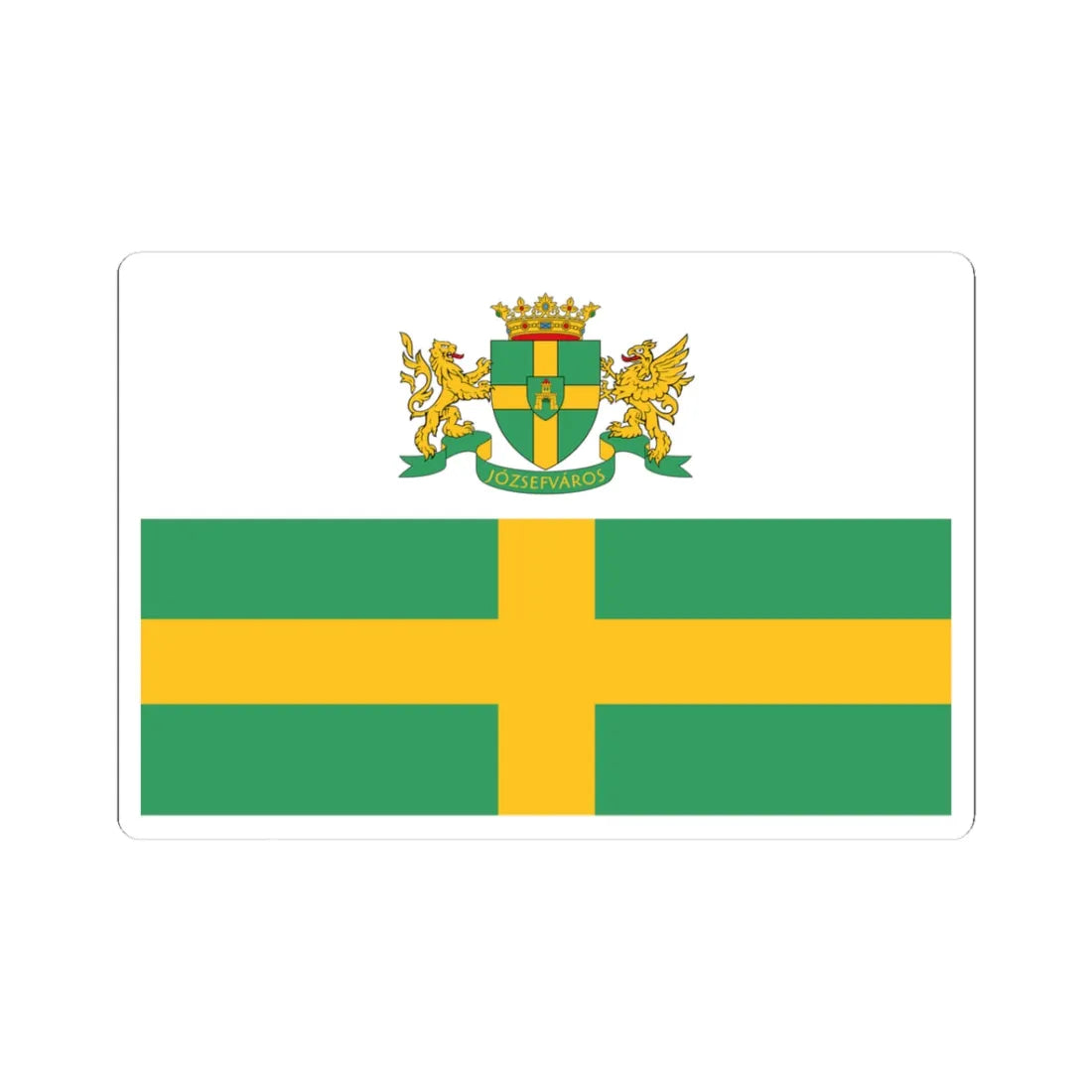 Blason-drapeau jozsefvaros (Hungary) STICKER Vinyl Kiss-Cut Decal 3 Inch White - The Sticker Space