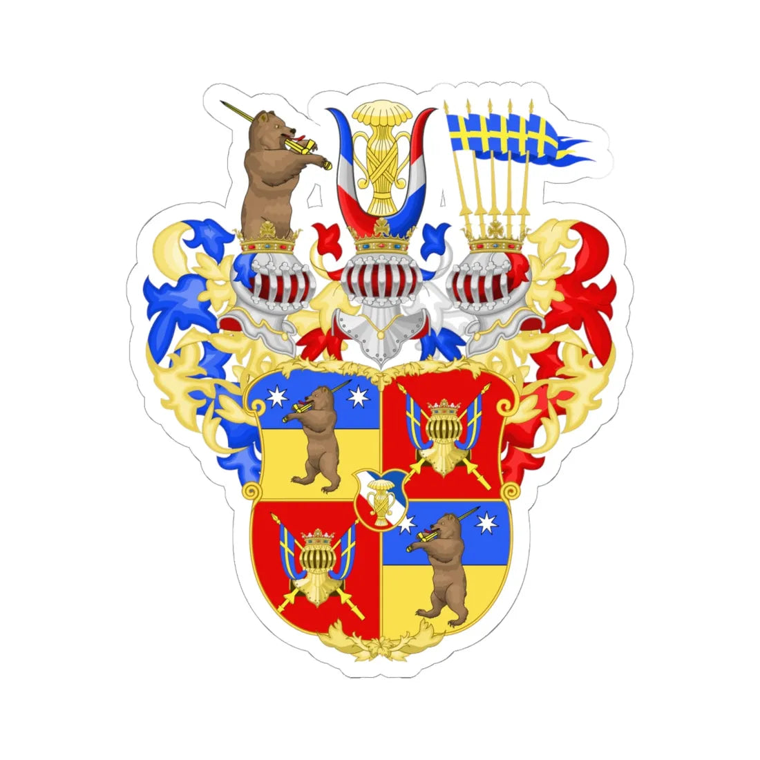 Blason du Duc Jean Vasa avant-1560 (Finland) (Coat of Arms) STICKER Vinyl Kiss-Cut Decal 6 Inch White - The Sticker Space