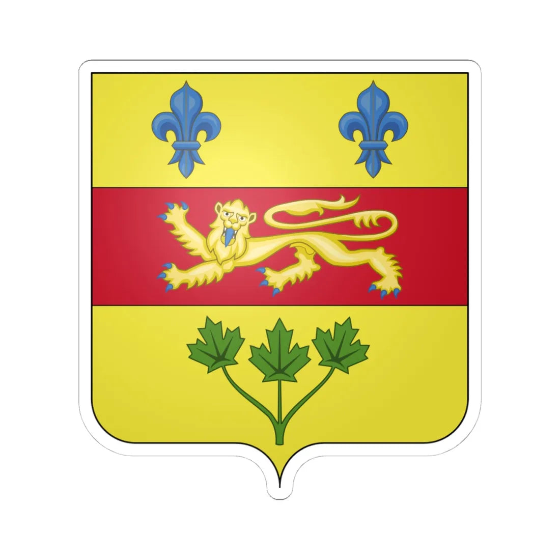 Blason du Québec 1868-1939 - écu moderne (Canada) (Coat of Arms) STICKER Vinyl Kiss-Cut Decal 4 Inch White - The Sticker Space