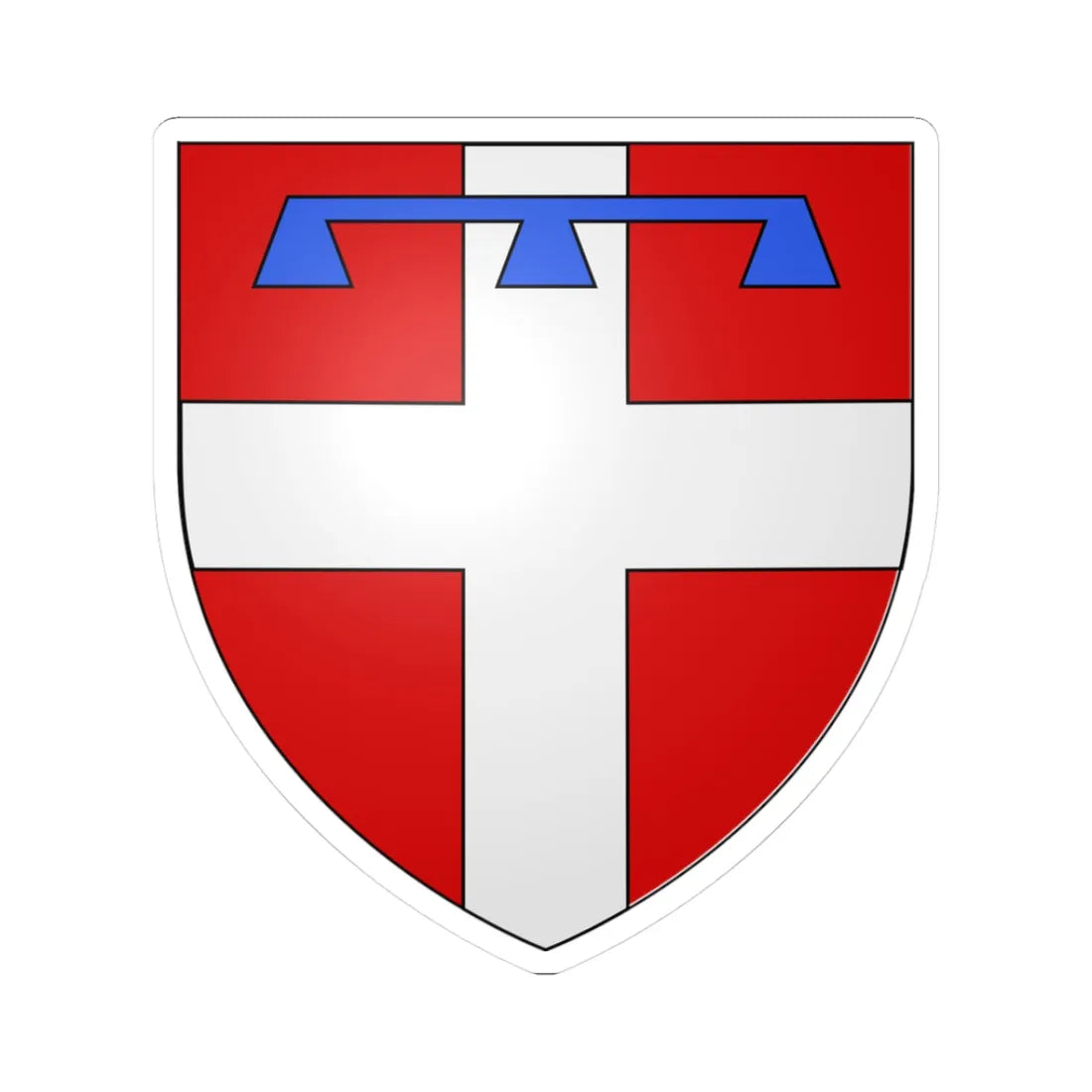 Blason duché it Piémont (Italy) (Coat of Arms) STICKER Vinyl Kiss-Cut Decal 3 Inch White - The Sticker Space