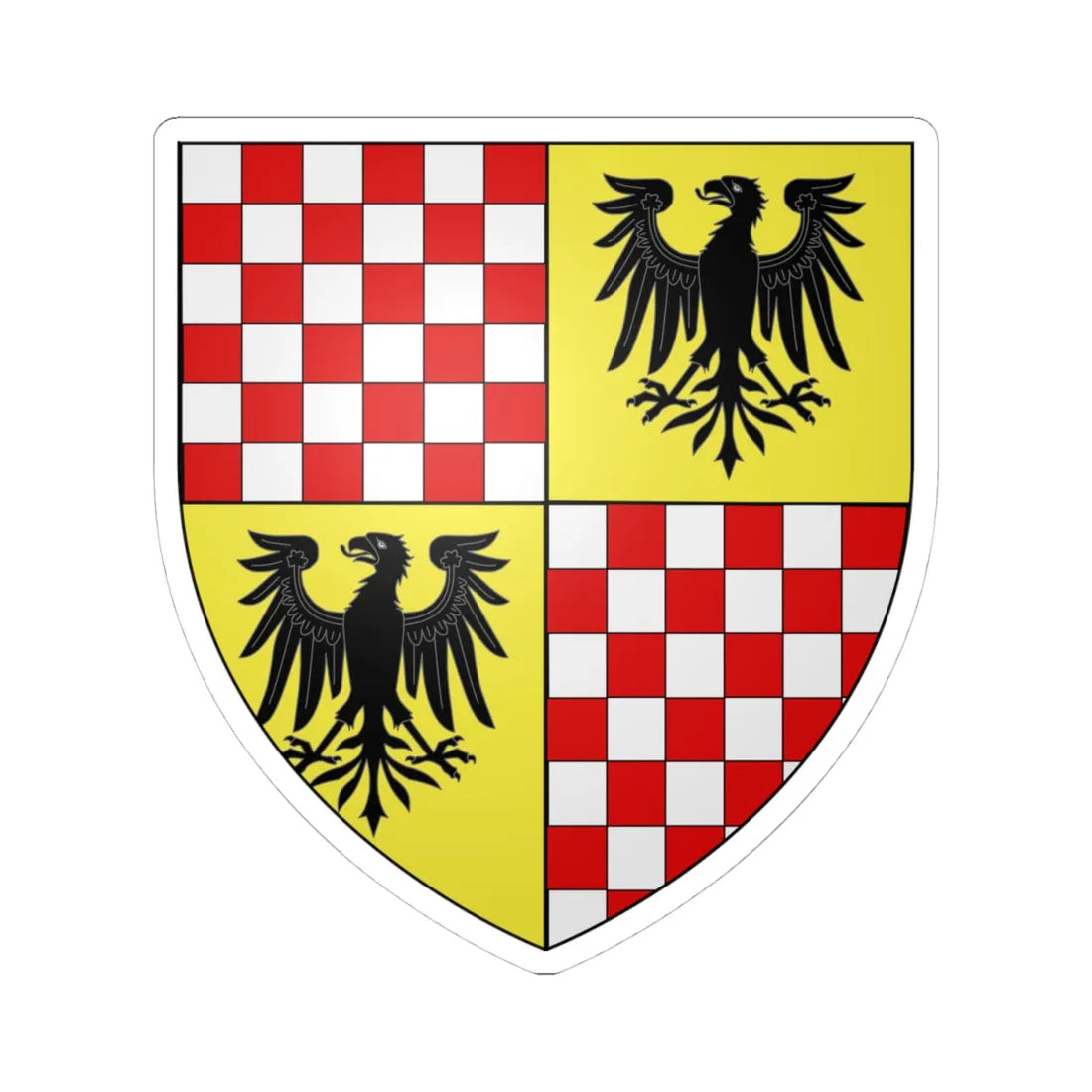 Blason Ducs de Schweidnitz selon Gelre (Poland) (Coat of Arms) STICKER Vinyl Kiss-Cut Decal 4 Inch White - The Sticker Space