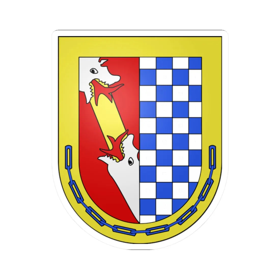 Blason Es famille Ada Basse-Navarre (Spain) (Coat of Arms) STICKER Vinyl Kiss-Cut Decal 2 Inch White - The Sticker Space