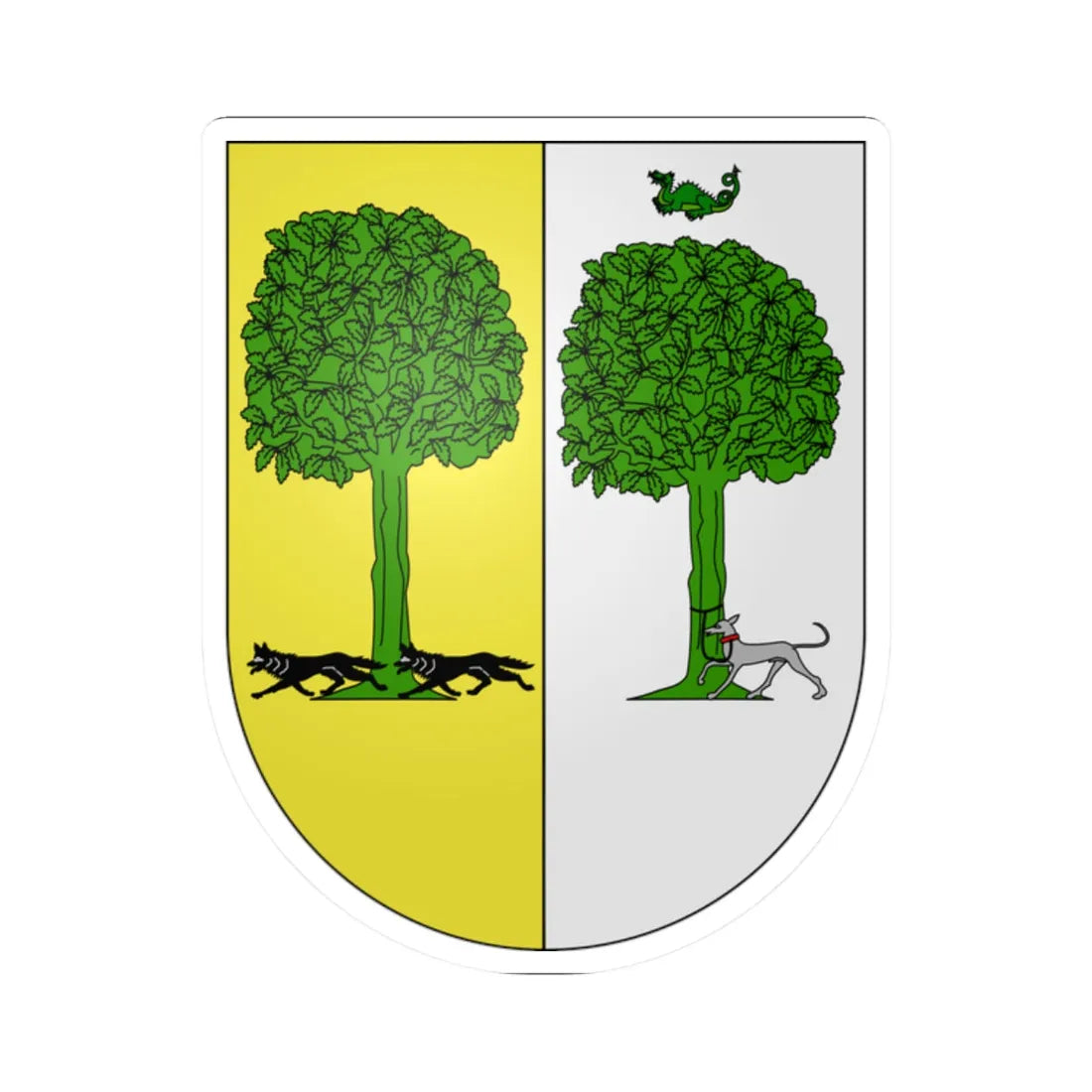 Blason Es famille Aedo Biscaye (Spain) (Coat of Arms) STICKER Vinyl Kiss-Cut Decal 2 Inch White - The Sticker Space