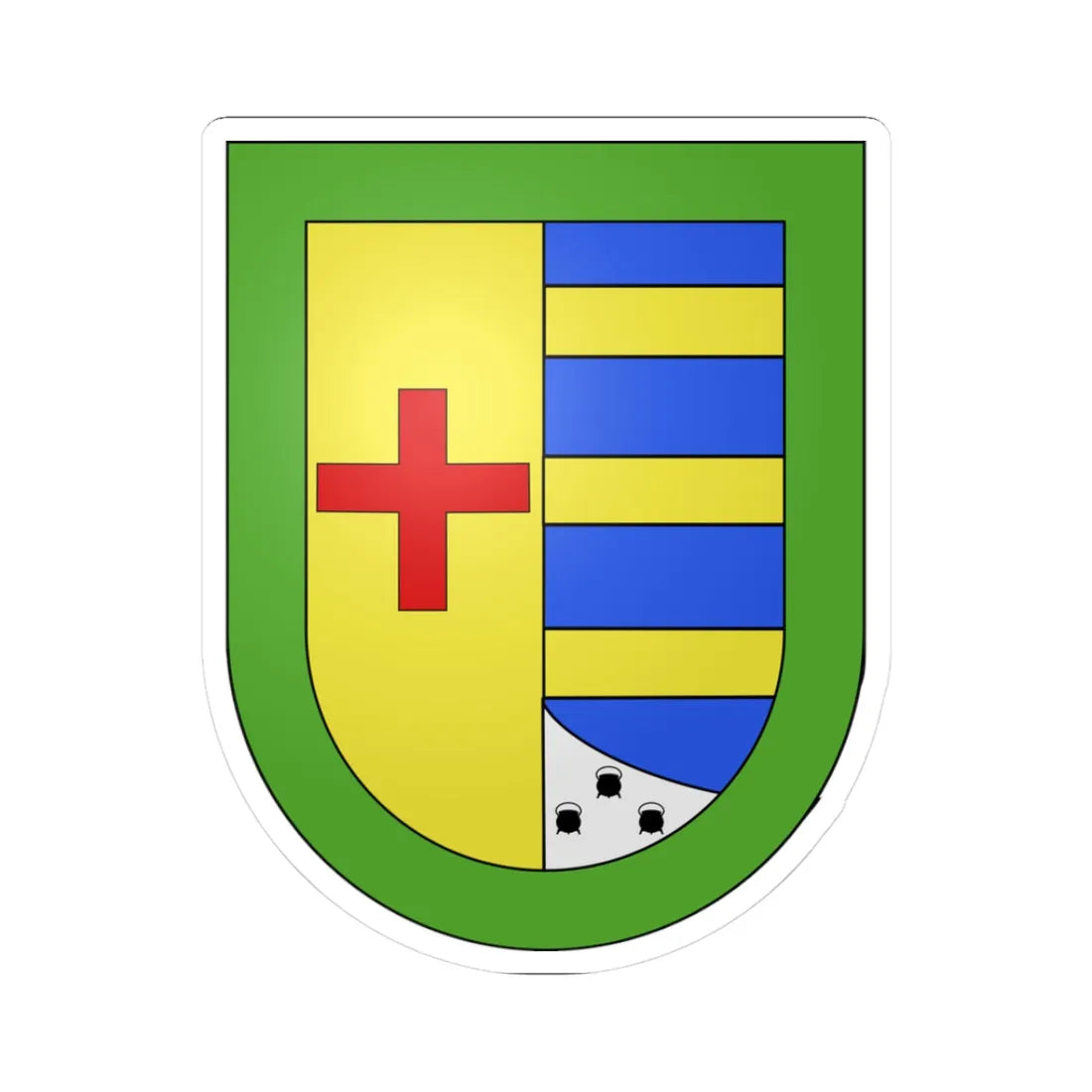 Blason Es famille Aizea Navarre (Spain) (Coat of Arms) STICKER Vinyl Kiss-Cut Decal 3 Inch White - The Sticker Space