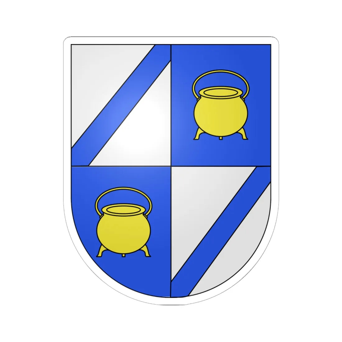 Blason Es famille Alcibar maison dOñate (Spain) (Coat of Arms) STICKER Vinyl Kiss-Cut Decal 6 Inch White - The Sticker Space