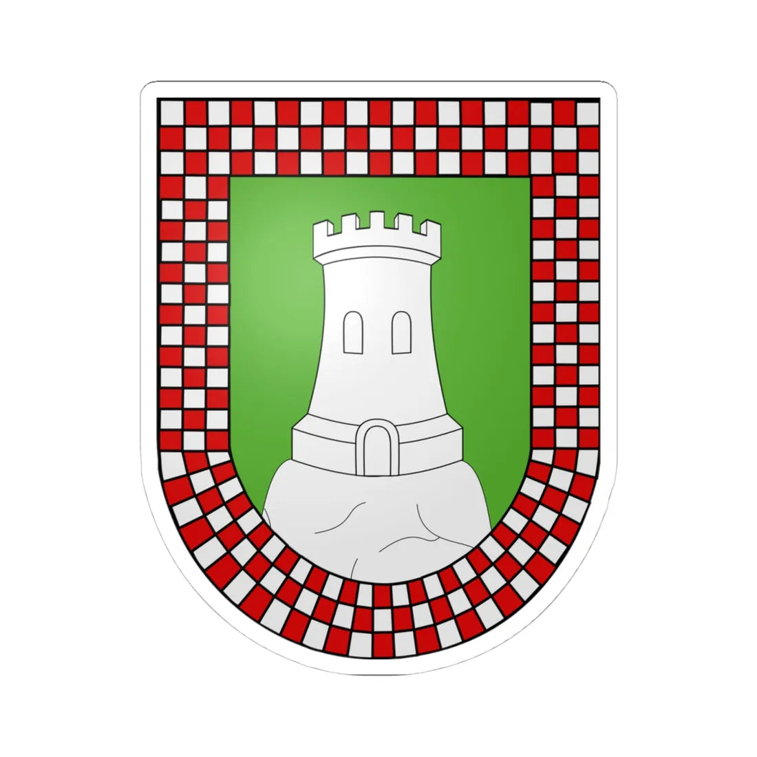 Blason Es famille Anciondo Guipuscoa (Spain) (Coat of Arms) STICKER Vinyl Kiss-Cut Decal 4 Inch White - The Sticker Space