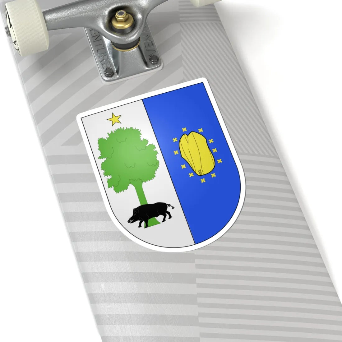 Blason Es famille Angelo vallée de Santesteban (Spain) (Coat of Arms) STICKER Vinyl Kiss-Cut Decal - The Sticker Space