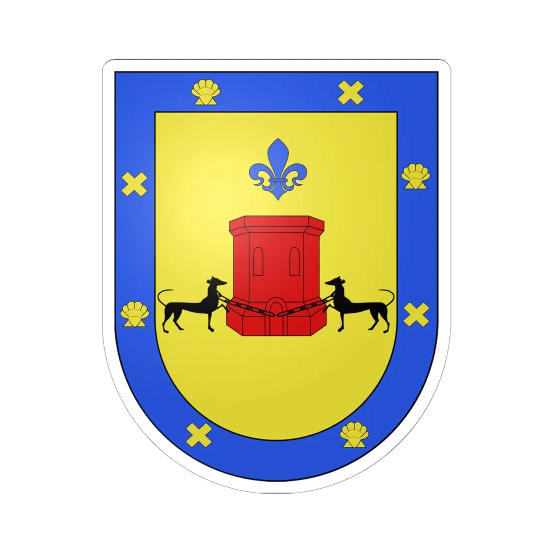 Blason Es famille Aragorry-d-Iranda Guipuscoa (Spain) (Coat of Arms) STICKER Vinyl Kiss-Cut Decal 6 Inch White - The Sticker Space